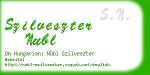 szilveszter nubl business card